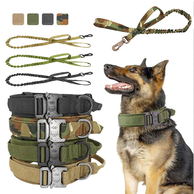 Adjustable Military Tactical Dog Collar And Leash